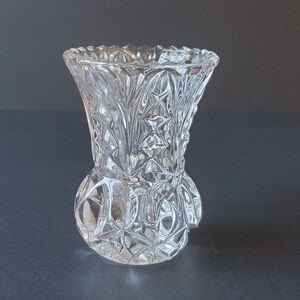 Vintage Cut Glass Mini Vase EUC